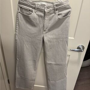 Abercrombie & Fitch Light Gray High-Rise Jeans